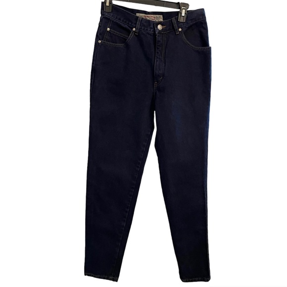 High-Rise Straight Leg Women’s Jeans - Dark Blue - Picture 3 of 16